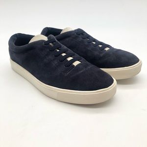 Vince Dark Blue Suede Sneakers with Light Sole